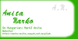 anita marko business card